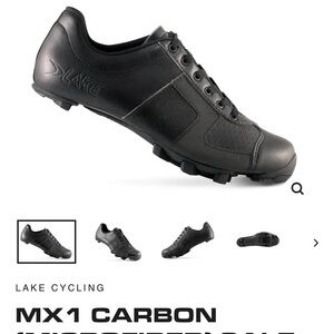 Lake Cycling MX1 Carbon Cycling Shoes w/ Lace-up Closure and Reinforced Toe Box